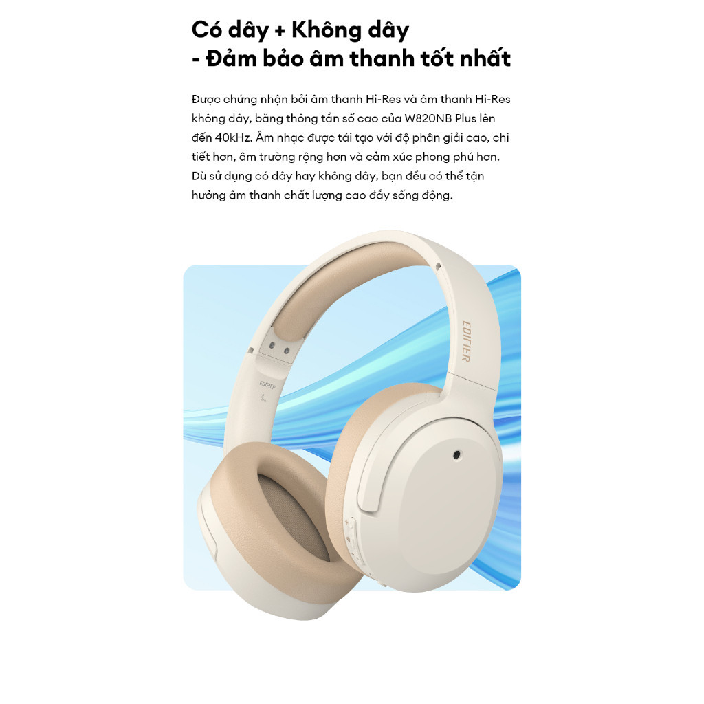 [CHỈ BẢO HÀNH 1 THÁNG] [XẢ HÀNG] Tai Nghe Chụp Tai Bluetooth EDIFIER W820NB | Sử Dụng Đến 49 Tiếng | Chống Ồn Chủ Động | | BigBuy360 - bigbuy360.vn