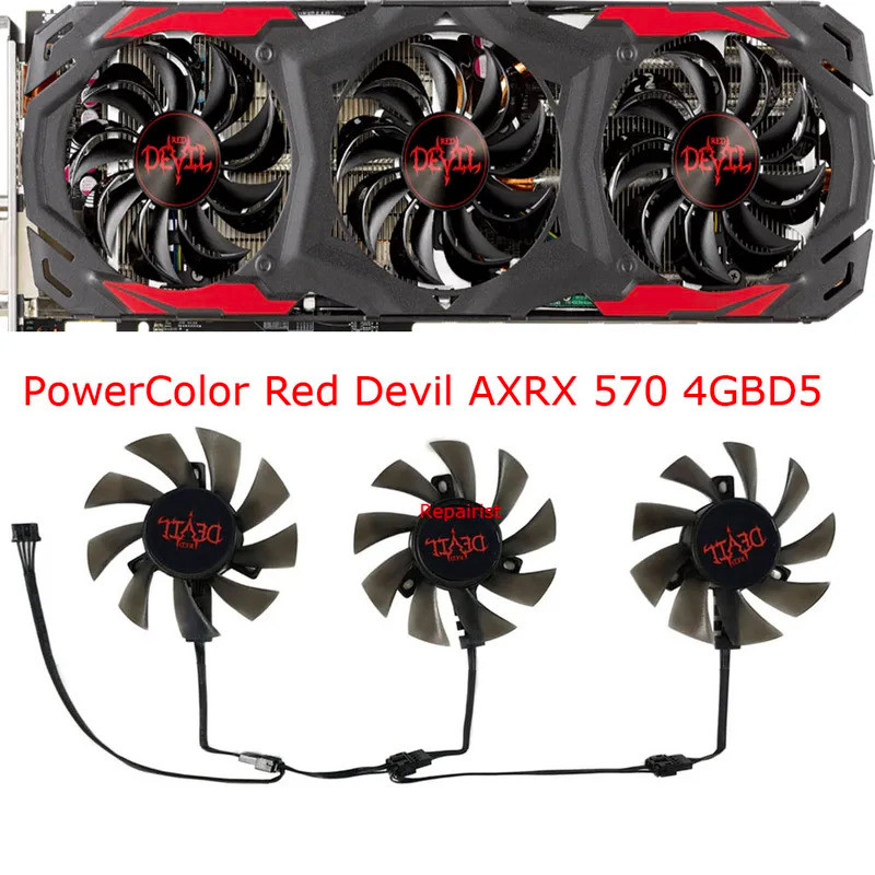 -3 Cái / bộ, GA81S2U, PLD08010S12HH, Bộ làm mát thẻ, Dành cho Amd XFX Radeon VII, PowerColor AX RX 5