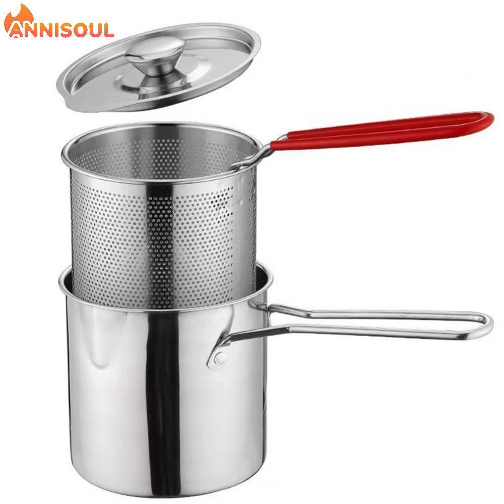 [NISO]Multipurpose Stainless Steel Frying Pot with Basket for Effortless Cooking