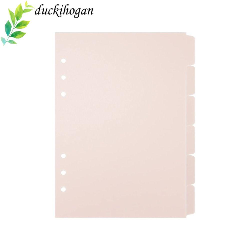 DUCKIHOGAN 6 CÁI Binder Divider, 6 vòng nhựa Index Page Tabs, Planner A5 Pink 6 CÁI Binder Index Div