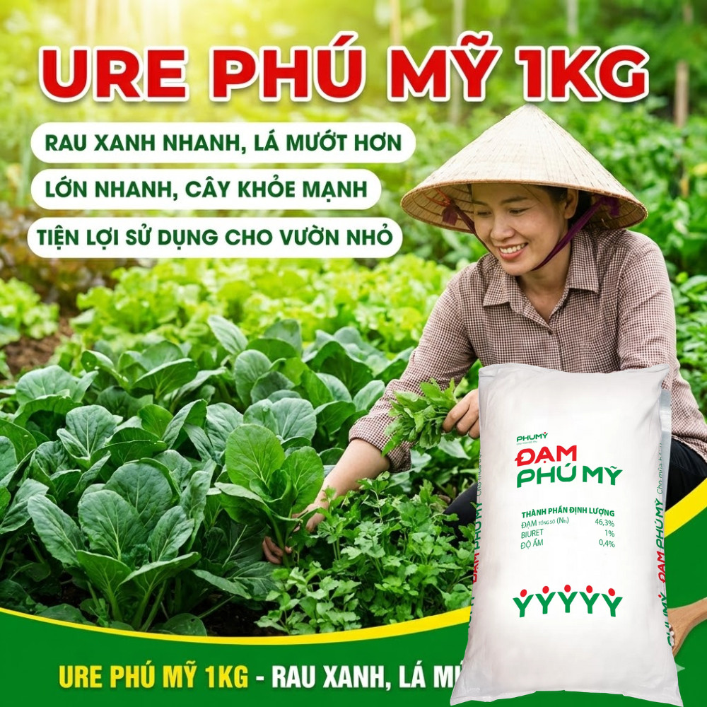 Phân đạm - phân ure u rê Đạm Phú Mỹ 0.5kg , 1kg , 2.5 kg URE (Ảnh minh họa)