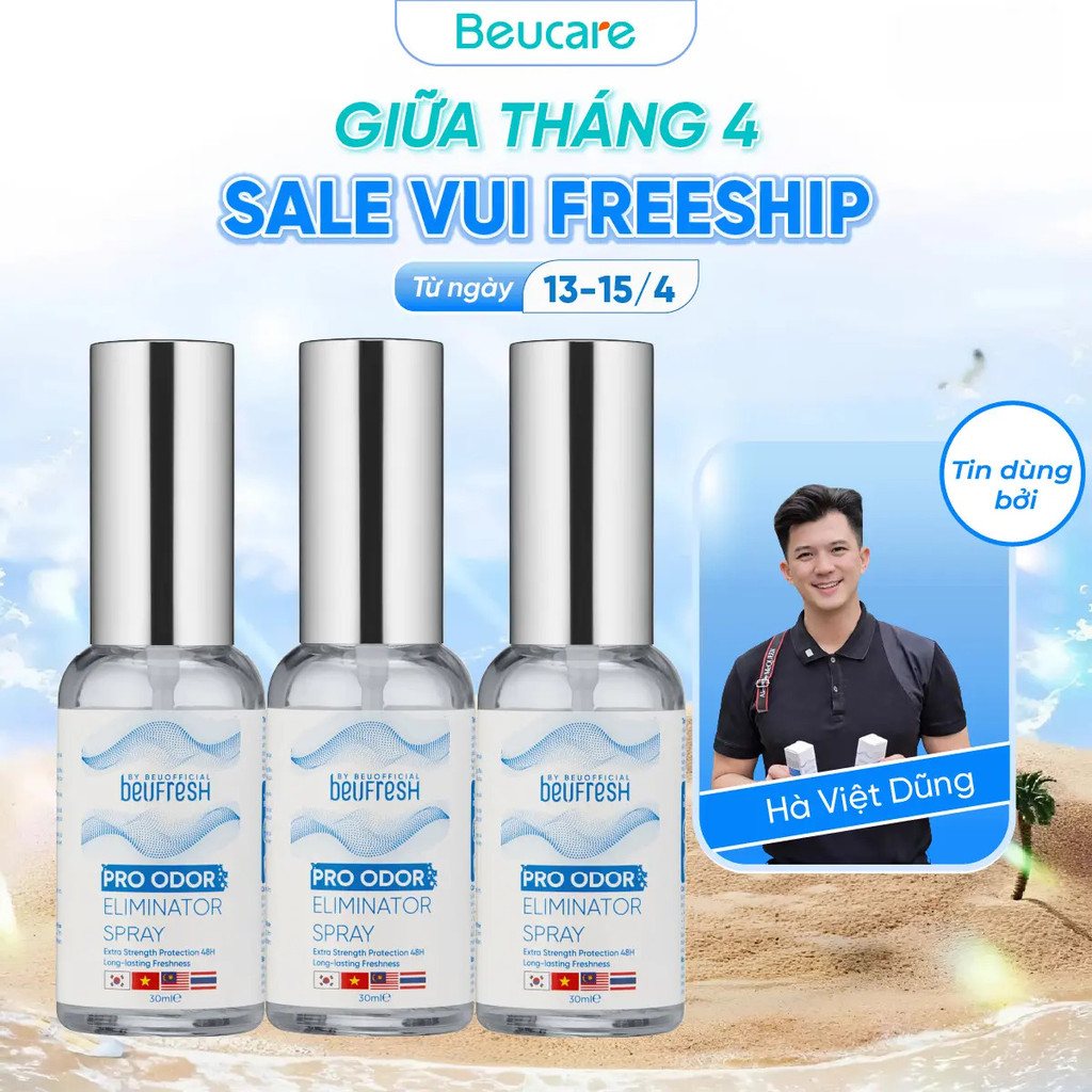 [LIVE RẺ KHỦNG_ CHÍNH HÃNG] XNL624_ COMBO 3 BEUFRESH PRO Xịt Khử Mùi Toàn Thân Nam Nữ, Cảm Giác Dễ C