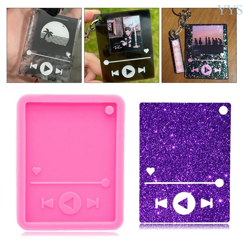DIY  Music Player Keychain Epoxy Resin Mold Jewelry Pendant Silicone Mould