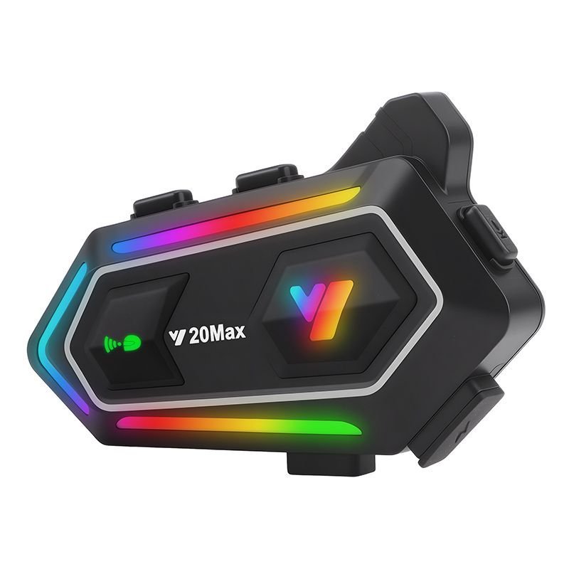 Y20 MAX Tai nghe liên lạc chống nước cho mũ bảo hiểm, hiệu ứng RGB