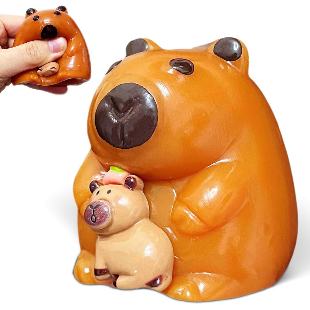 Capybara Taba Squishy Đồ chơi cho trẻ em, Động vật Kawaii Quả bóng căng thẳng dính Bóp đồ chơi giác 