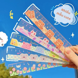Thước kẻ dài 15cm đồ dùng học tập môn toán, địa lý cho học sinh