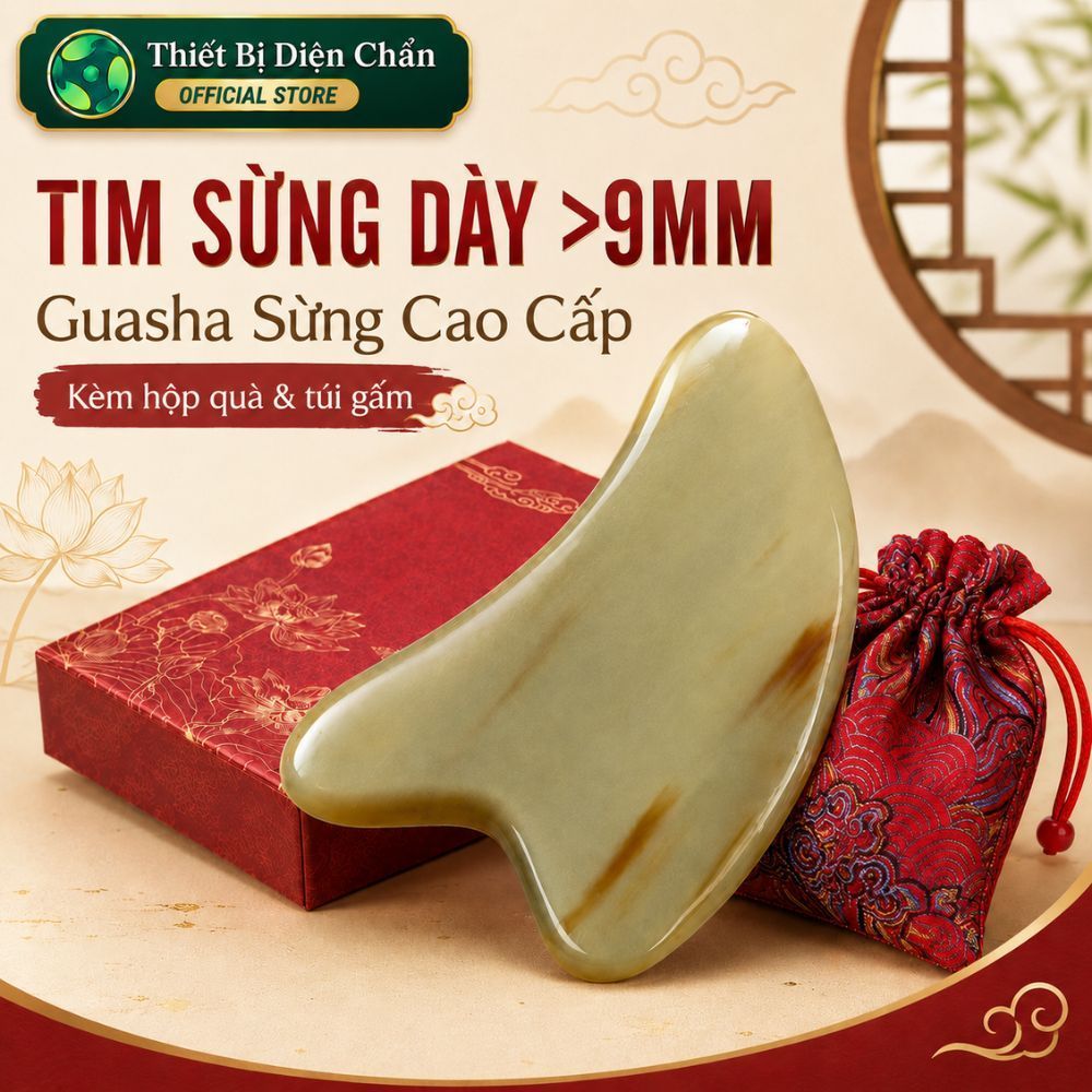 sufur Massage Mặt Guasha Chuyên Dụng Bằng Sừng Cạo Gió Đa Năng Tim Sừng Dụng Cụ Diện Chẩn