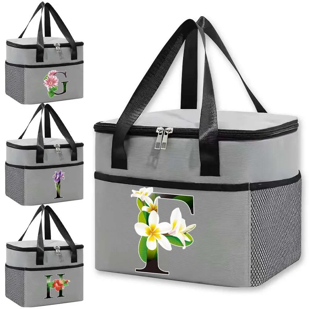 Functional Pattern Cooler Lunch  Portable Insulated Canvas Lunch Bag  Food Hbag Picnic Lunch Bags fo