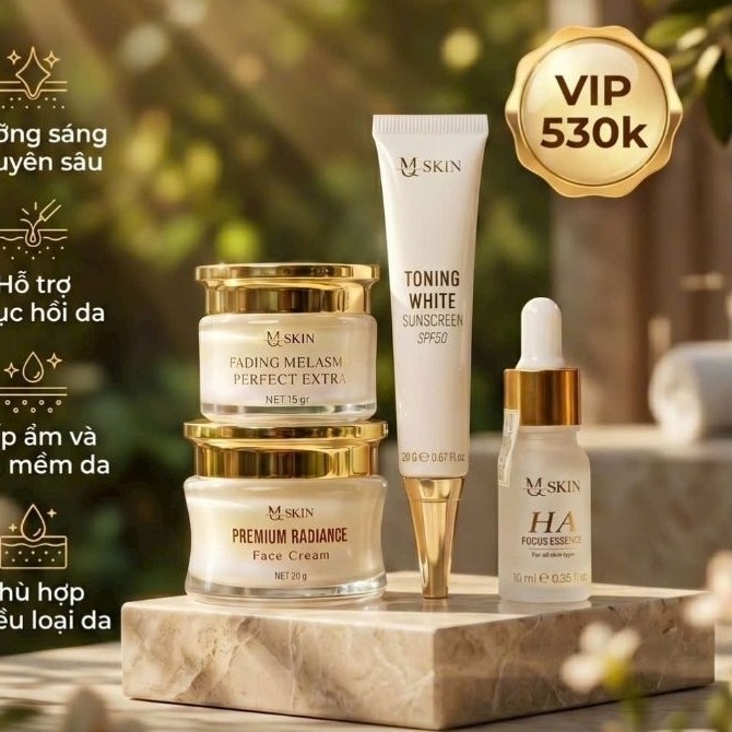 [Combo 4 món] COMBO SÂM VÀNG MQ SKIN MẪU MỚI VIP PREMIUM SKINCARE VÀ MẪU CŨ