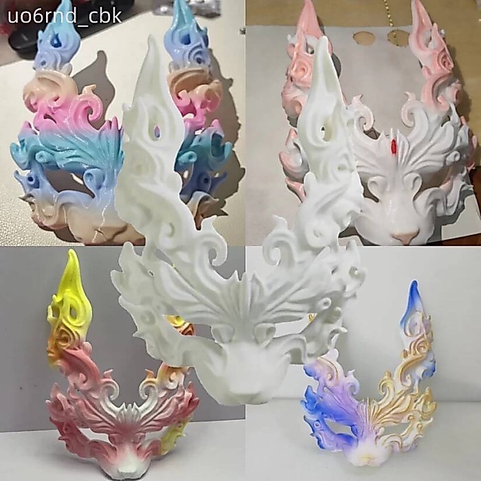 [Ảnh thật/Video] Mặt Firefox có sẵn, chuyển màu vàng hồng, mặt nạ Halloween, đạo cụ cosplay.