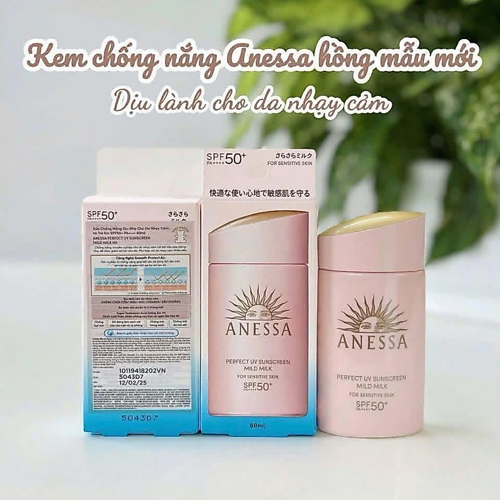 Sữa Chống Nắng Anessa Cho Da Nhạy Cảm & Trẻ Em 60ml Perfect UV Sunscreen Mild Milk (For Sensitive Sk