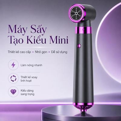 Máy sấy tóc mini Máy tạo kiểu tóc đầu xoay linh hoạt làm nóng nhanh nhỏ gọn dễ sử dụng