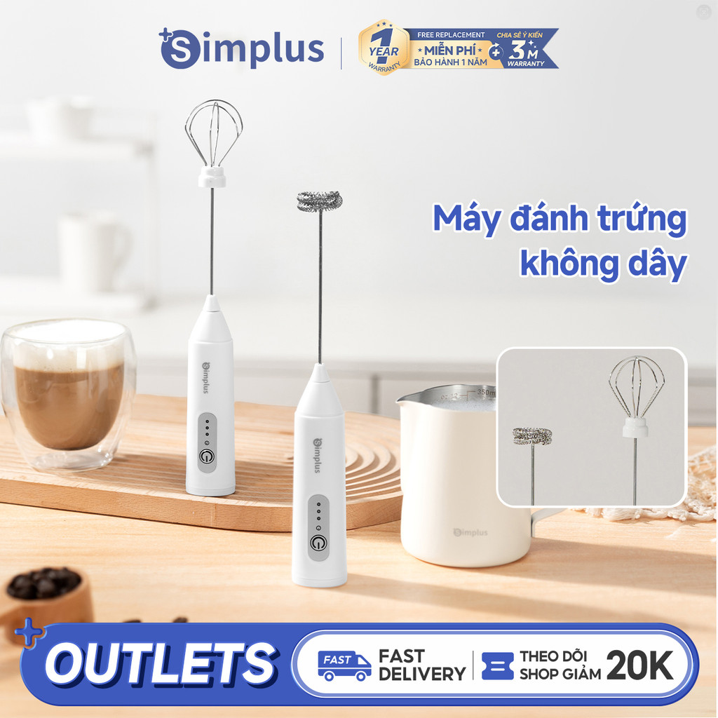 Simplus Máy đánh trứng, tạo bọt sữa đa năng Thời gian dùng liên tục lâu Động cơ đồng nguyên chất  Một máy đa năng NPQH001 | BigBuy360 - bigbuy360.vn