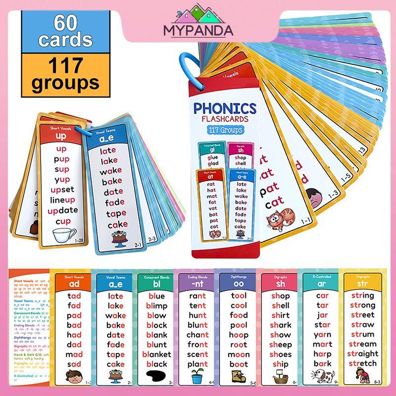 MYPANDA Phonics Danh sách từ, 117 nhóm Danh sách cột từ ngữ âm, Dụng cụ hỗ trợ giảng dạy xây dựng từ