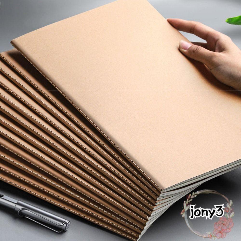 JONY Notebook, Kraft Cover Grid / Lined / Blank Diary Book, Portable A4 / B5 Planner Notebook School