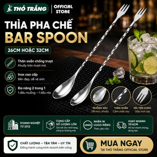 Muỗng/Thìa pha chế bar spoon 26cm hoặc 32cm (thìa bar, muỗng khuấy, thìa khuấy)