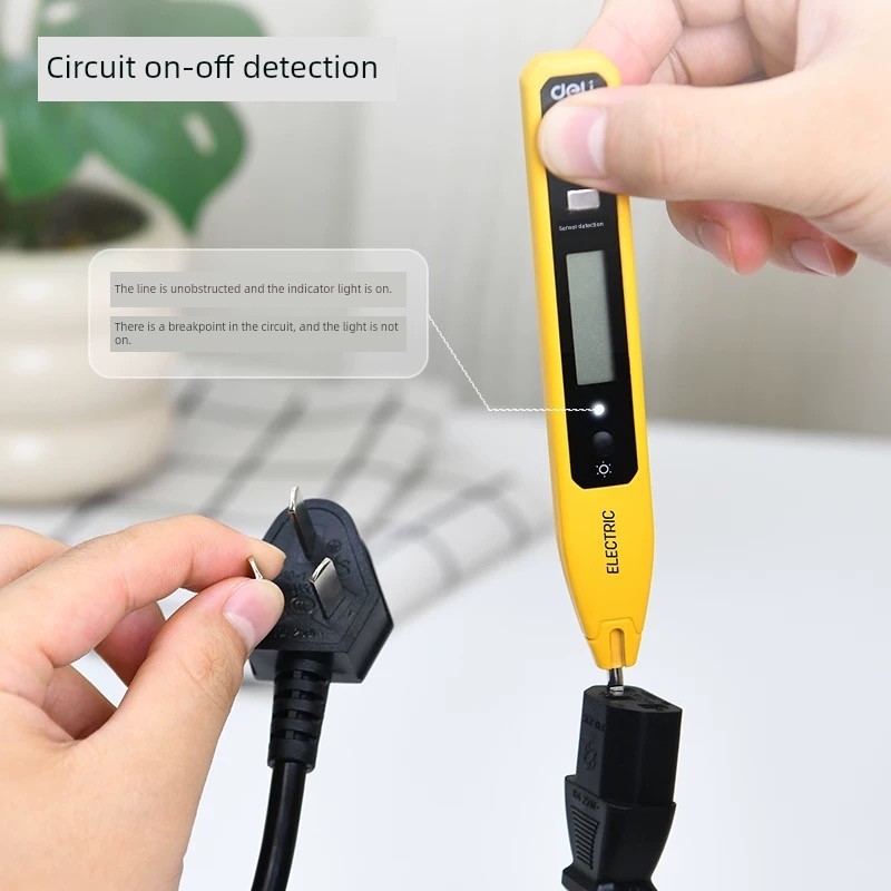 Deli Electrician Loại cảm ứng đa chức năng gia đình với đèn LED Màn hình kỹ thuật số Bút thử màn hìn