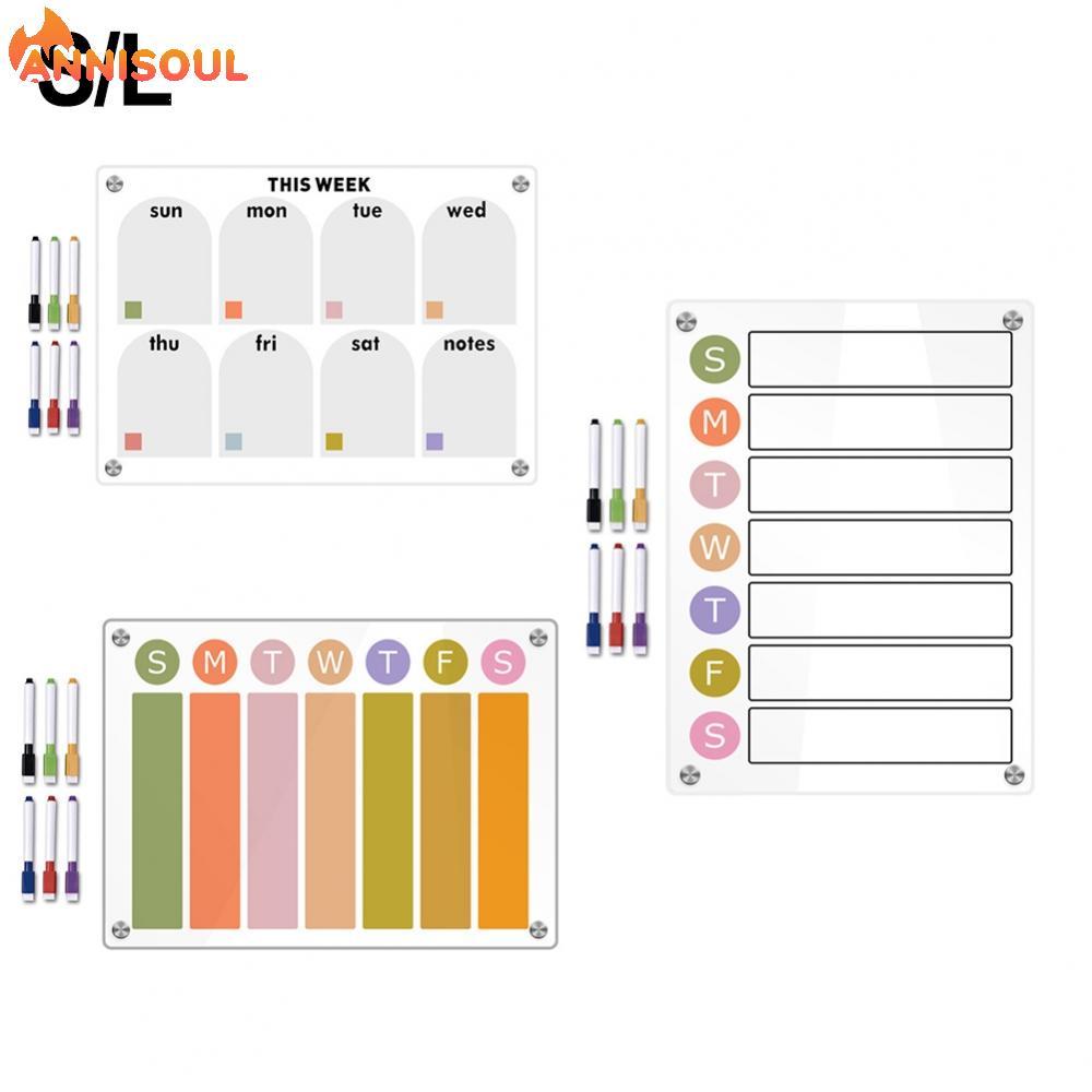 [NISO]Clear Acrylic Message Board for Weekly Task Organization and Family Coordination