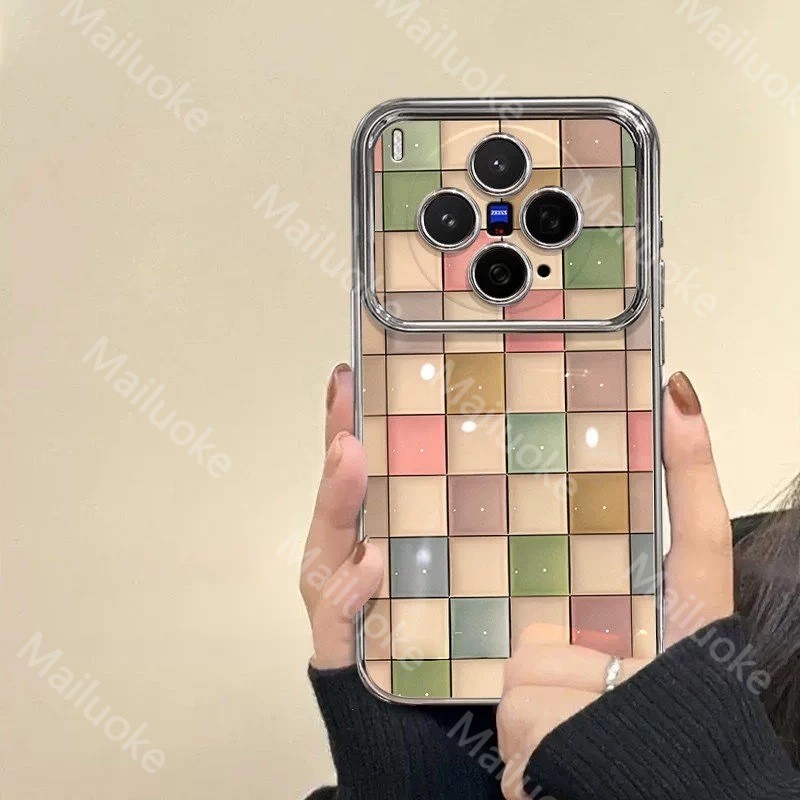 Dành Cho Vivo X300 X200 5G Ốp Lưng Vivo X300 X200 Pro 5G Khối Nhiều Màu Sắc Silicon Full Cover Vỏ Đi