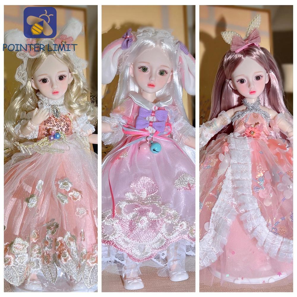 POTER LIMIT Đồ chơi trang điểm DIY cho bé gái, Đồ chơi búp bê BJD 30cm có thể di chuyển được, Đôi mắ