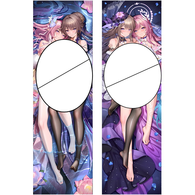 Honkai Impact 3rd Elysia & Herta Dakimakura Cover, Ốp Gối Body Anime Double Girl