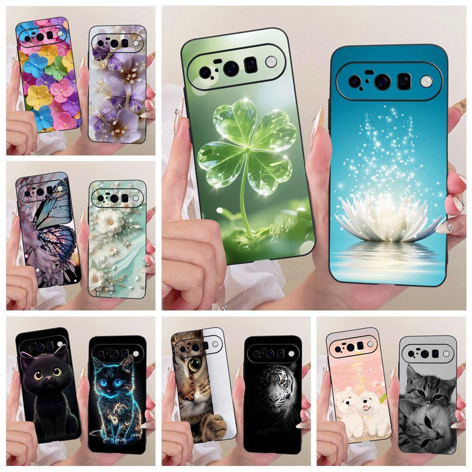 Dành Cho Google Pixel 10 Ốp Lưng Pixel10 Pro Sang Trọng Lá May Mắn Hoa Sơn Vỏ Điện Thoại TPU Mềm Cho