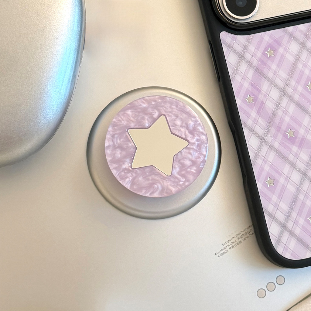 Ins Star Mirror Giá đỡ từ tính Điện thoại Griptok Grip Tok Retro Màu tím Giá đỡ điện thoại Hỗ trợ ch