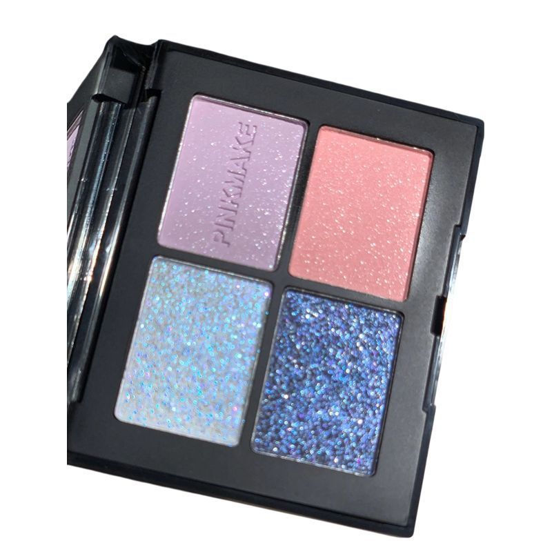 New Product#pinkmakc Four-color eyeshadow palette with single shades of purple, green, earth tones, 