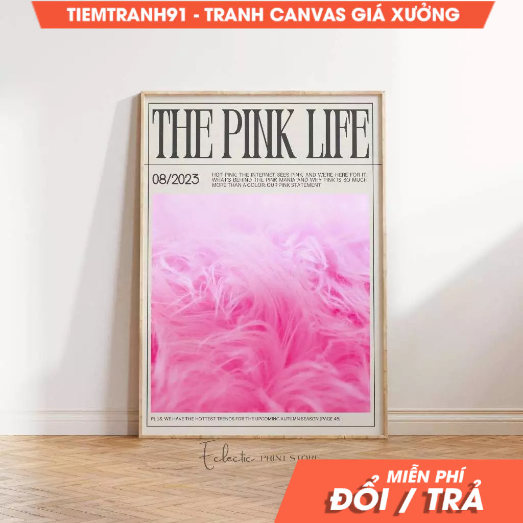 Tranh treo tường, Every Hour Is Happy Hour Print Trendy Newspaper Poster Preppy Magazine Champagne, 