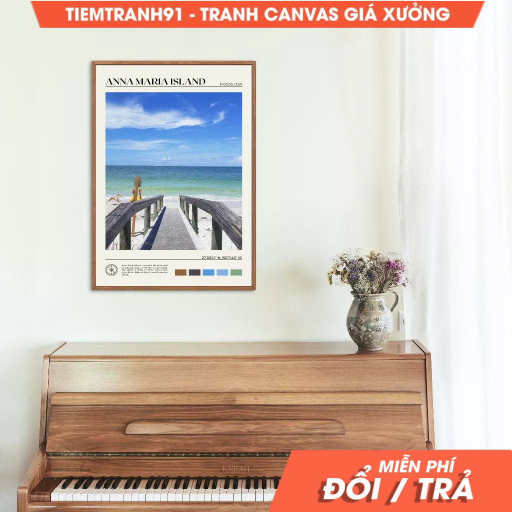 Tranh treo tường, Oil Paint, Anna Maria Island Wall Art, Anna Maria Island Poster, Anna Maria Island
