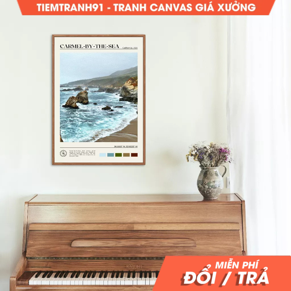 Tranh treo tường, Oil Paint, Carmel-by-the-Sea, Carmel Wall Art, Carmel Poster, Carmel Photo, Carmel
