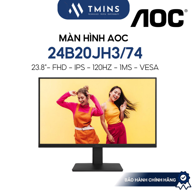 Màn hình AOC 24B20JH3/74 23.8", IPS, 120Hz, FHD, 1ms - Bảo hành chính hãng