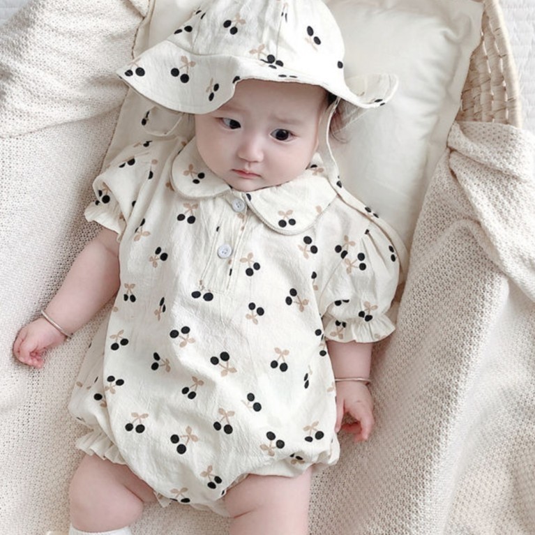 Cotton Nguyên Chất Cho Bé Jumpsuit Quần Áo Mùa Hè Cho Bé 3 Nửa Tay 5 Áo Liền Quần Bé Gái Mùa Hè 6 Th