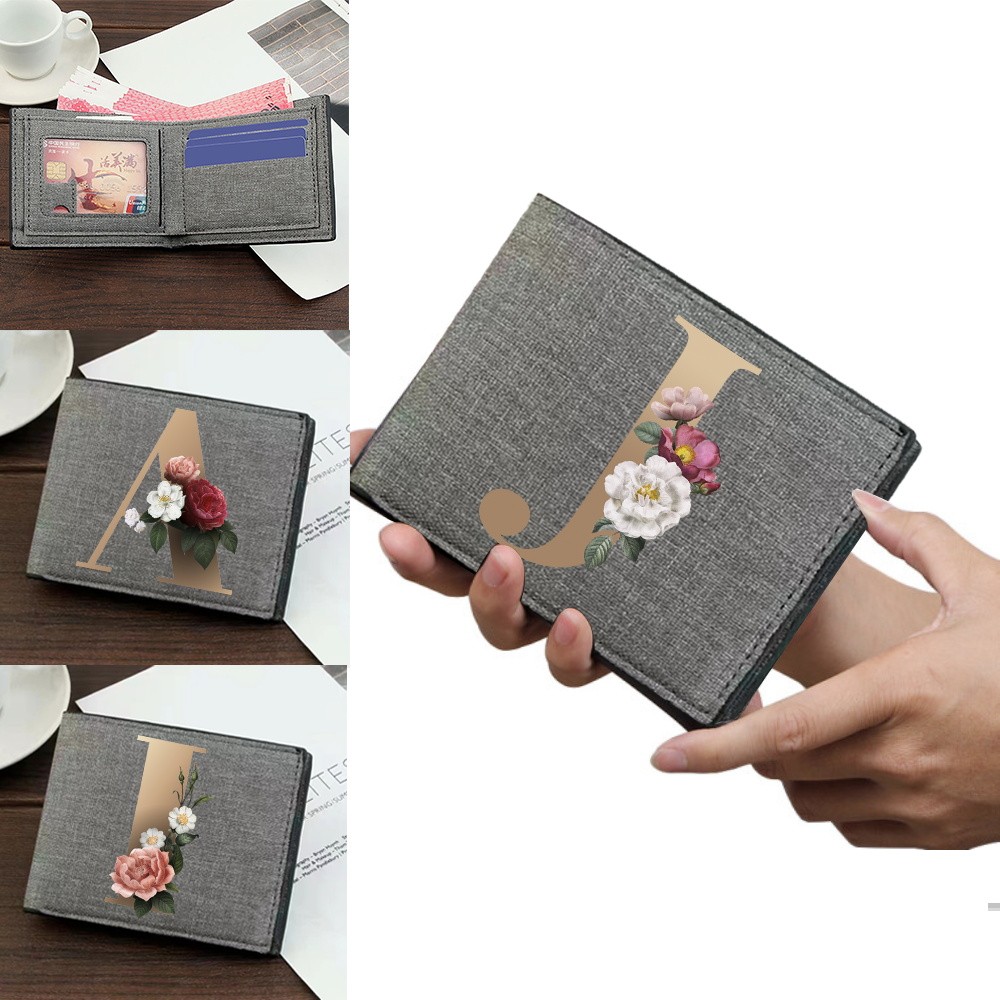 Wallet Vintage Business Wallet Gold Printing  Students Key Coin Storage Purse Bank ID Cardholder Clu