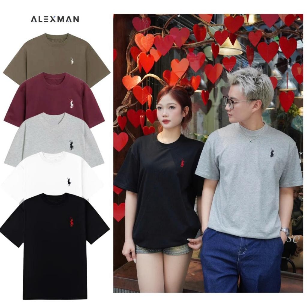 Áo Thun A4 Cotton Vải Em Bé Cổ Tròn Thêu Logo Form Rộng Nam Nữ - ALEXMAN