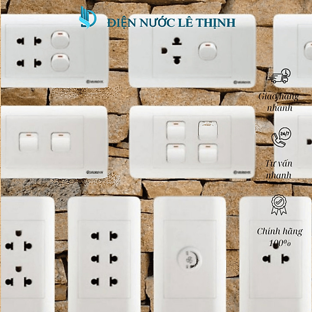 Ổ Cắm Điện Sino Âm Tường, Mặt Hại Công Tắc Ổ Cắm Điện Sino, Ổ Đôi Sino ( HẠT TRÒN )