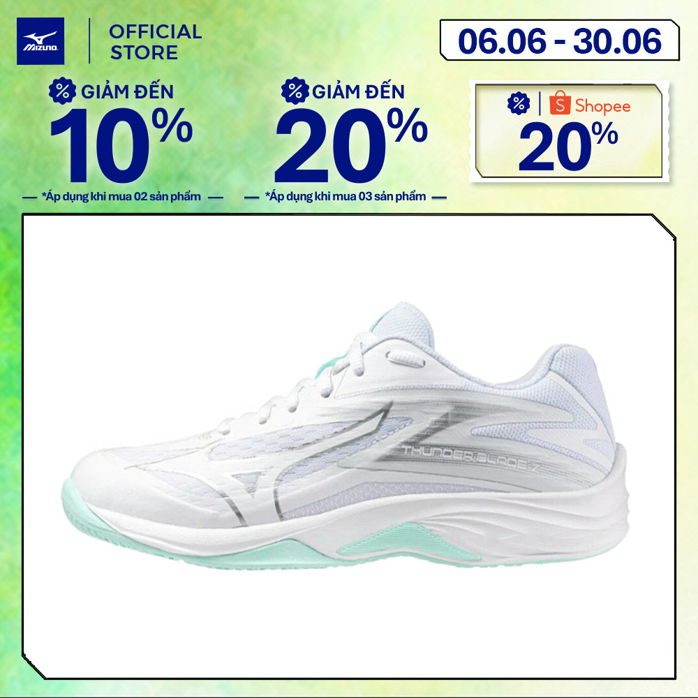 Giày Bóng Chuyền Trong Nhà Nữ Mizuno Thunder Blade Z - Trắng Xanh Mint - V1GC237040