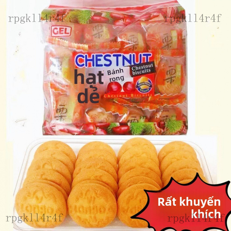Ăn vặt Hồng Kông Jiesheng GEL Bánh nhân hạt dẻ400g Bánh Sandwich Giòn Nhẹ với Rong Biển, Sầu Riêng, 