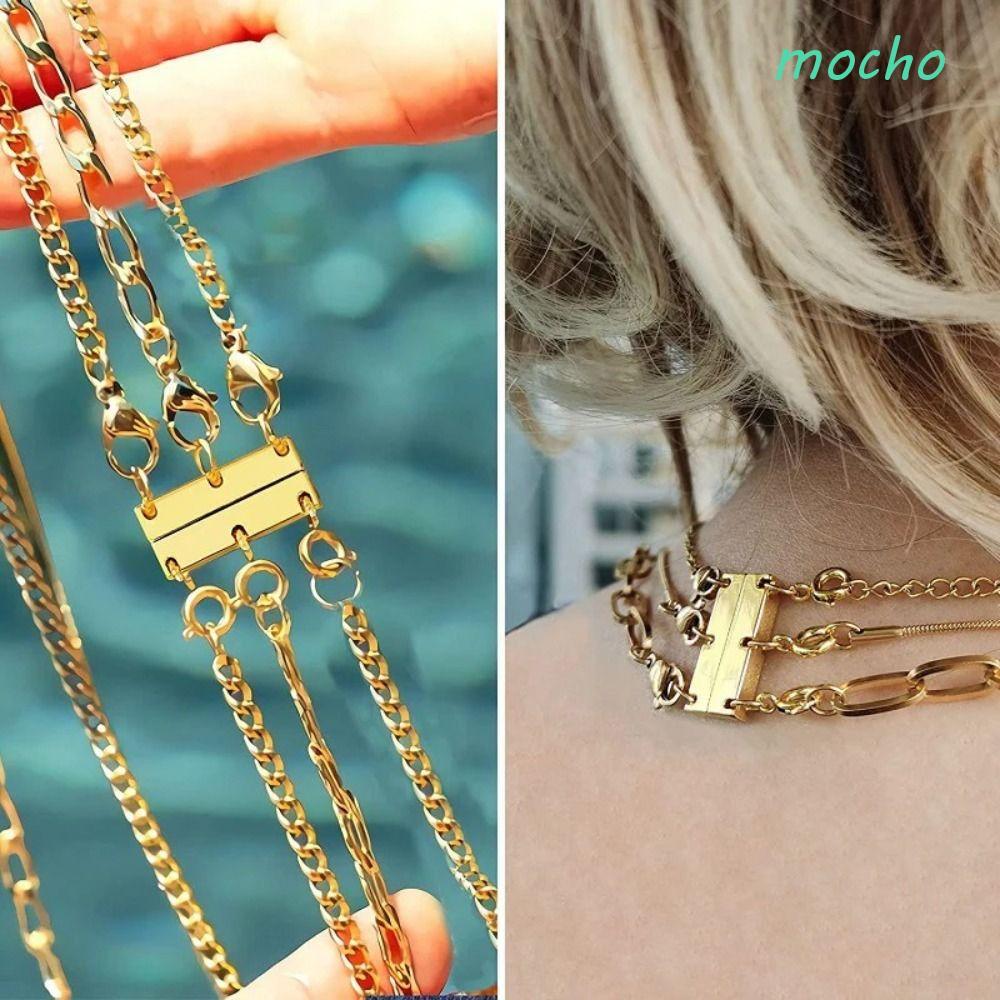 Bộ tách vòng cổ MOCHO, DIY Nhiều sợi Vòng cổ xếp lớp Vòng cổ, Lớp nhiều vòng cổ / Vòng tay bạc Bộ tá
