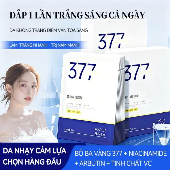 Mặt Nạ Làm Trắng Da 377 + VC – Mờ Thâm, Dưỡng Sáng, Cấp Ẩm, Chống Lão Hóa, Giúp Da Căng Mịn Rạng Rỡ