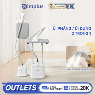Simplus Bàn ủi hơi đứng hai thanh đỡ, bình chứa nước 2.7L công suất 2000W lượng hơi nước 38g/phút làm nóng nhanh 20 giây điều chỉnh 2 tốc độ ủi phẳng và ủi đứng 2 trong 1 hơi nước nhiệt độ cao 100℃ GTJH025FZ