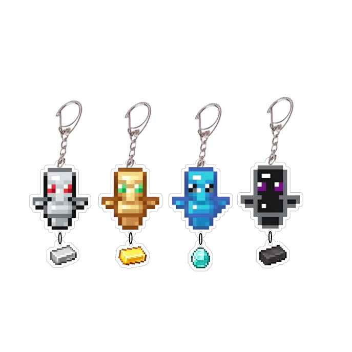 Minecraft Minecraft Hàng Hóa Móc Khóa Mặt Dây Chuyền Undead Totem Với Magic Golden Apple Acrylic Mặt