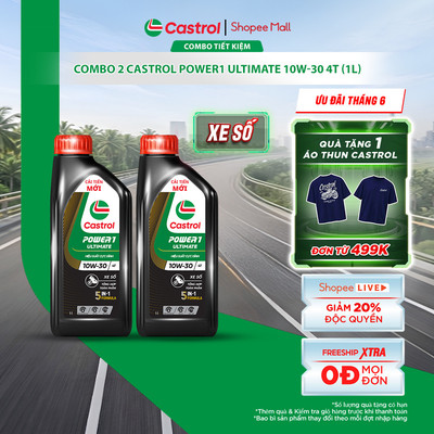 [BST Bác tài công nghệ] COMBO 2 Dầu nhớt xe số Castrol POWER1 ULTIMATE 10W-30 4T (1L)