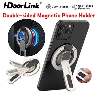 Giá đỡ điện thoại từ tính hai mặt HdoorLink 360° Thiết kế giải nén xoay với giá đỡ điện thoại vòng đeo tay bằng silicon