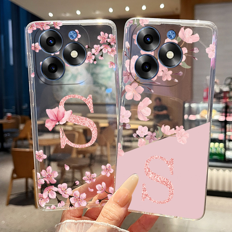 Ốp Điện Thoại Cho Itel S23 Plus S681LN Ốp Lưng Hoa Xinh Đẹp Trong Suốt Mỏng Mềm TPU Silicon Ốp Lưng 