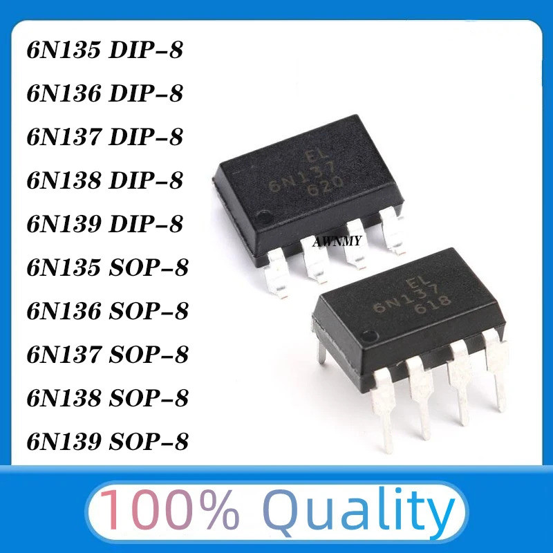 5 CÁI 6N135 6N136 6N137 6N138 6N139 DIP-8 6N135S 6N136S 6N137S 6N138S 6N139S SOP-8 Bộ ghép quang còn
