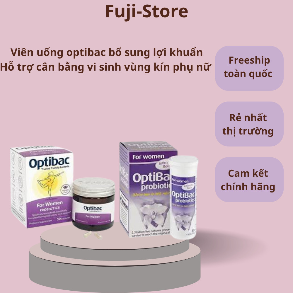 Men vi sinh Optibac tím phụ khoa (30v/ 90v) hỗ trợ vùng kín cho phụ nữ và mẹ bầu Optibac Probiotics