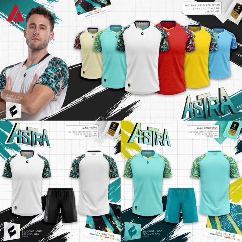 Quần áo đá bóng, không logo EGAN ASTRA cao cấp, thấm hút mồ hôi cục đẹp MTN SPORT