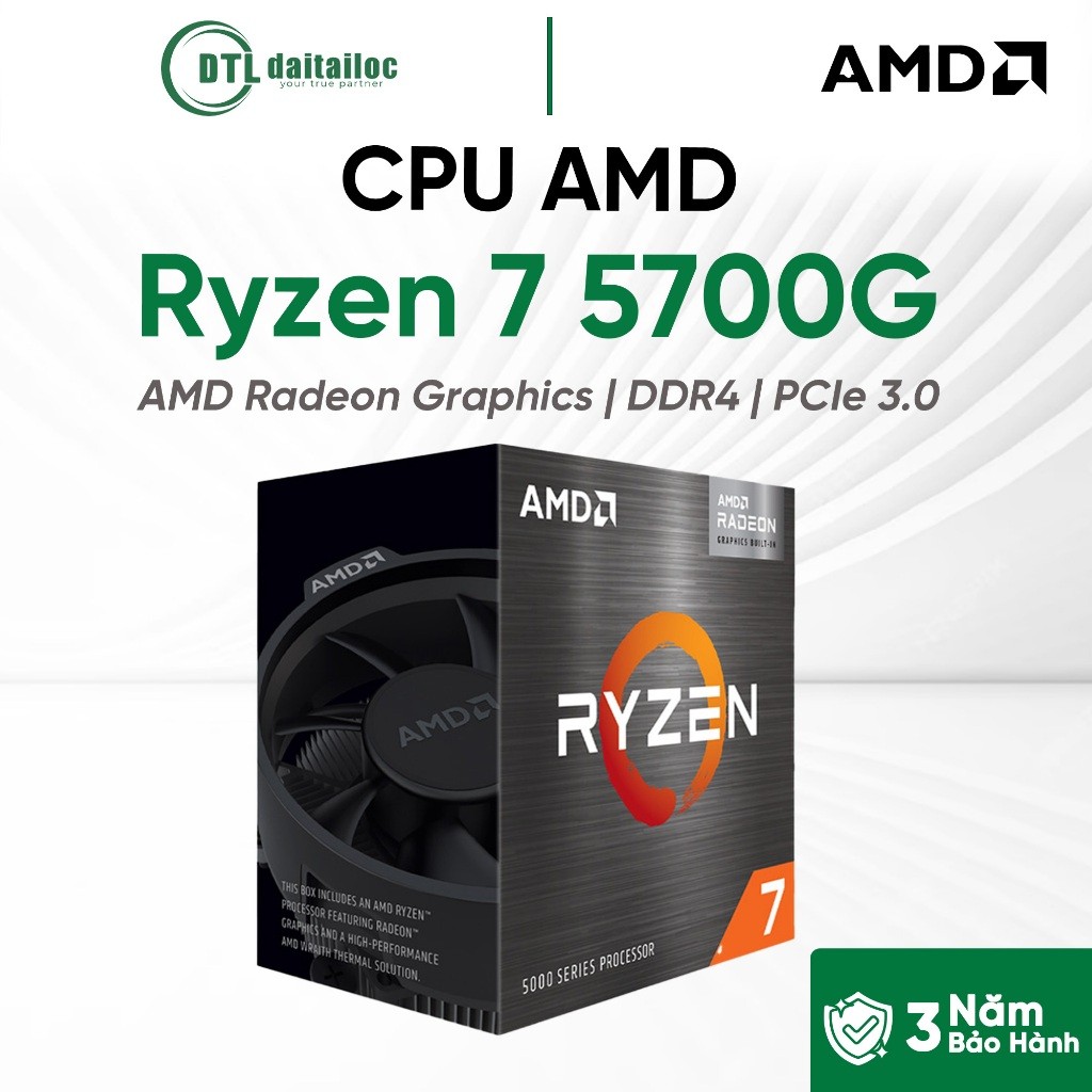 CPU AMD AM4 Ryzen 7 5700G | Chính Hãng | Bảo Hành 36 Tháng