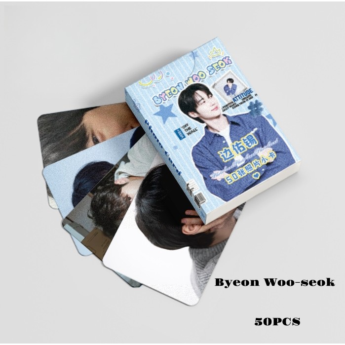 Bộ 50-55 Bài Hát Kang Byeon Woo-seok laser Ba Chiều Photocards Móc Khóa Móc Khóa Diễn Viên Hàn Quốc 